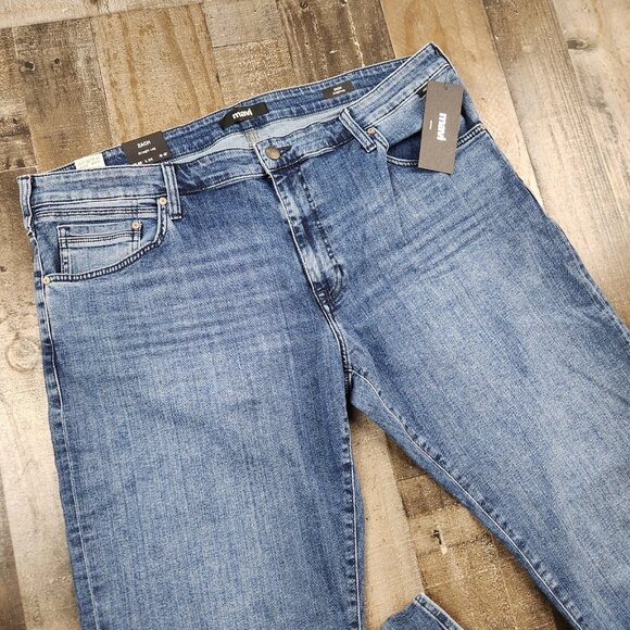 Mens Mavi Zach Straight Leg size 42x34 Mid Rise Blue Denim Jeans - Picture 2 of 11
